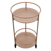 Carrello Porta Bevande da Bar Trolley da Cocktail per Salotto Bar Ristoranti Telaio in Ferro Finitura in Colori Metallici Dorati - Piccolo - Oro Rosato