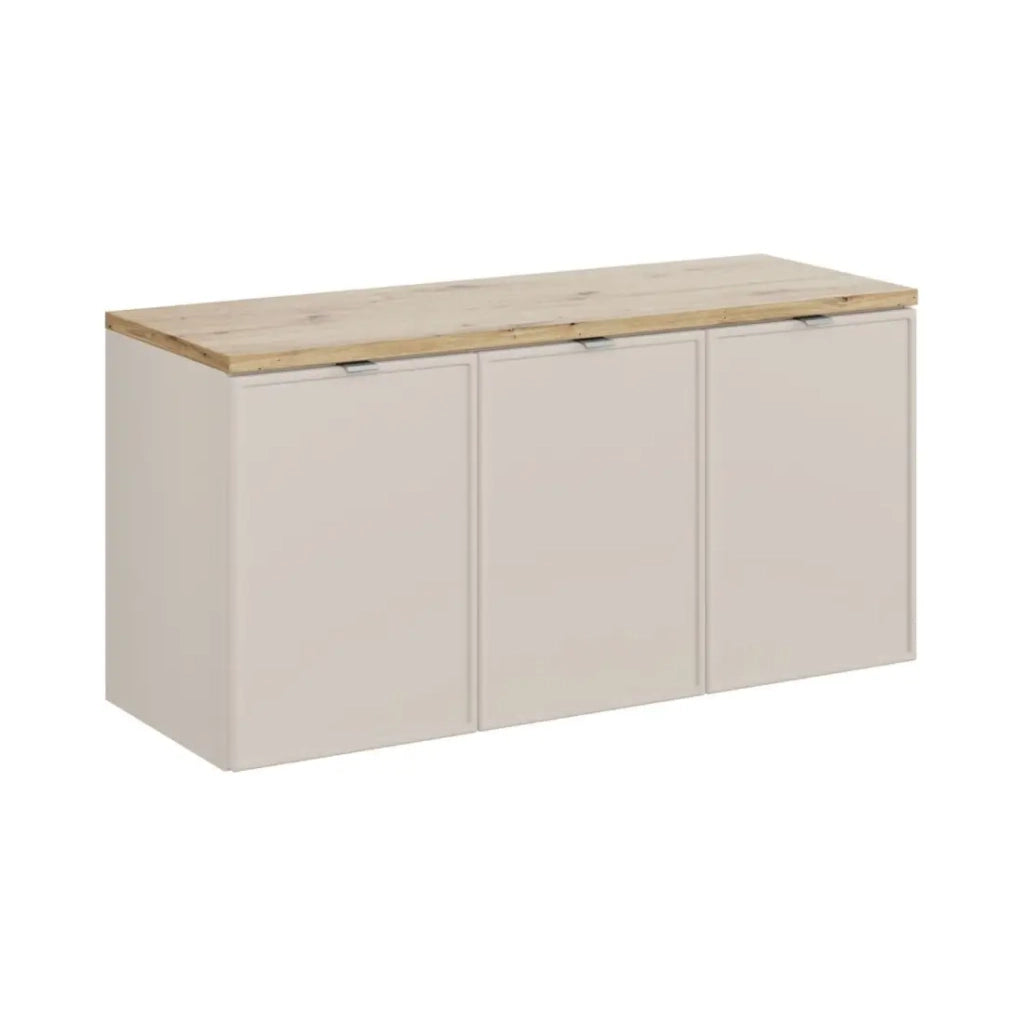Set da bagno BRAZZA: mobile sotto lavabo con armadietti 120cm + piano per lavabo