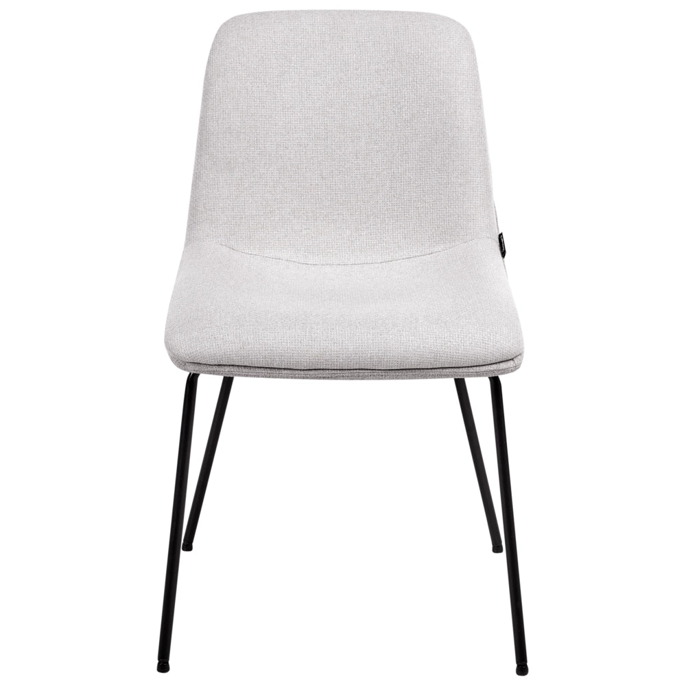 Set di 2 sedie da pranzo senza braccioli Tappezzeria Beige grigio chiaro scandinavo