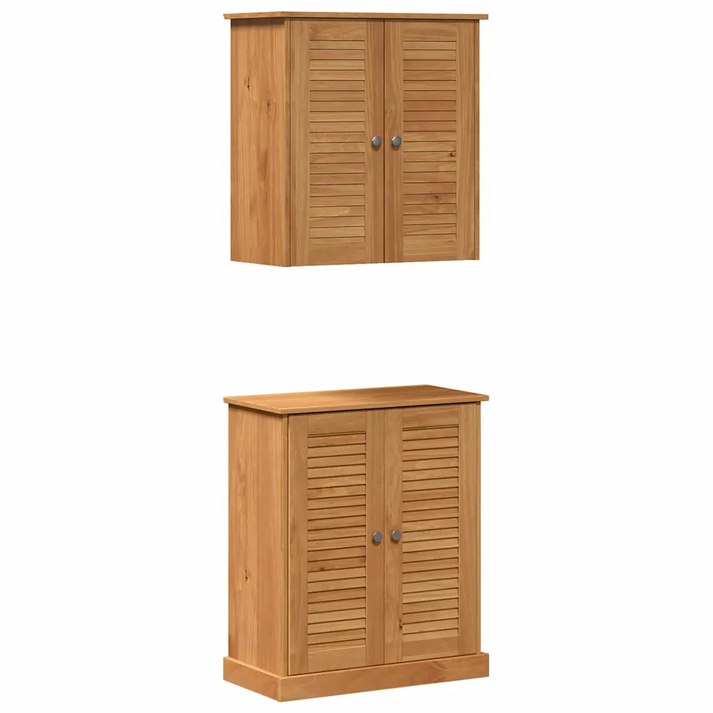 Set di mobili per il bagno VIGO 2 pcs Marrone e Marrone Miele 3328539