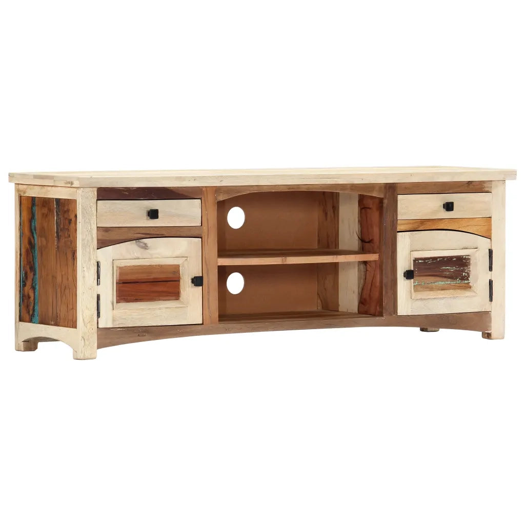 Mobile Porta TV 120x30x40 cm in Legno Massello di Recupero