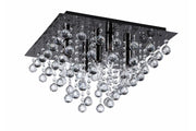 Plafoniera quadrata nera glamour cristalli 5xE14 Reality