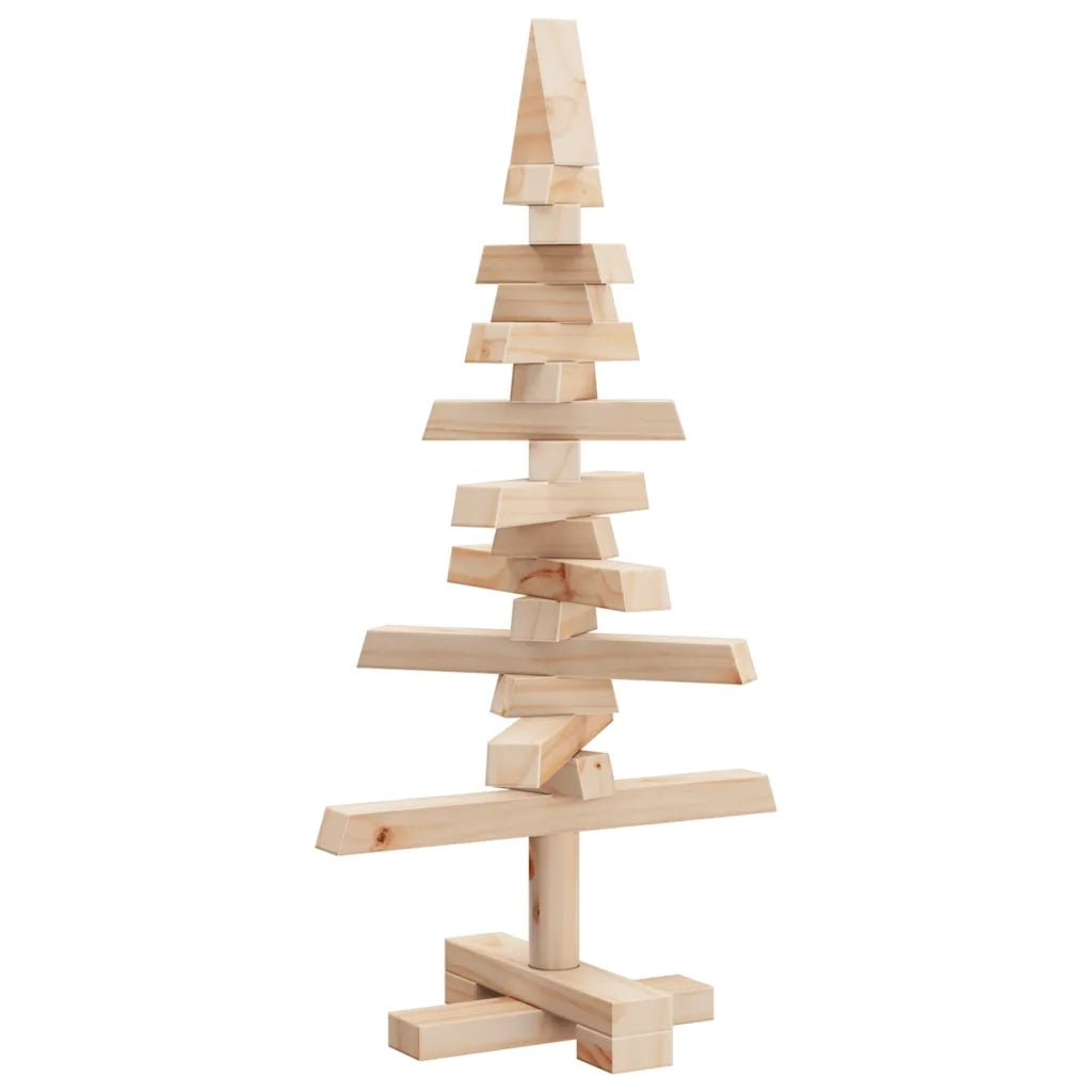 Albero di Natale Decorativo in Legno 60 cm Legno Massello Pino 357993