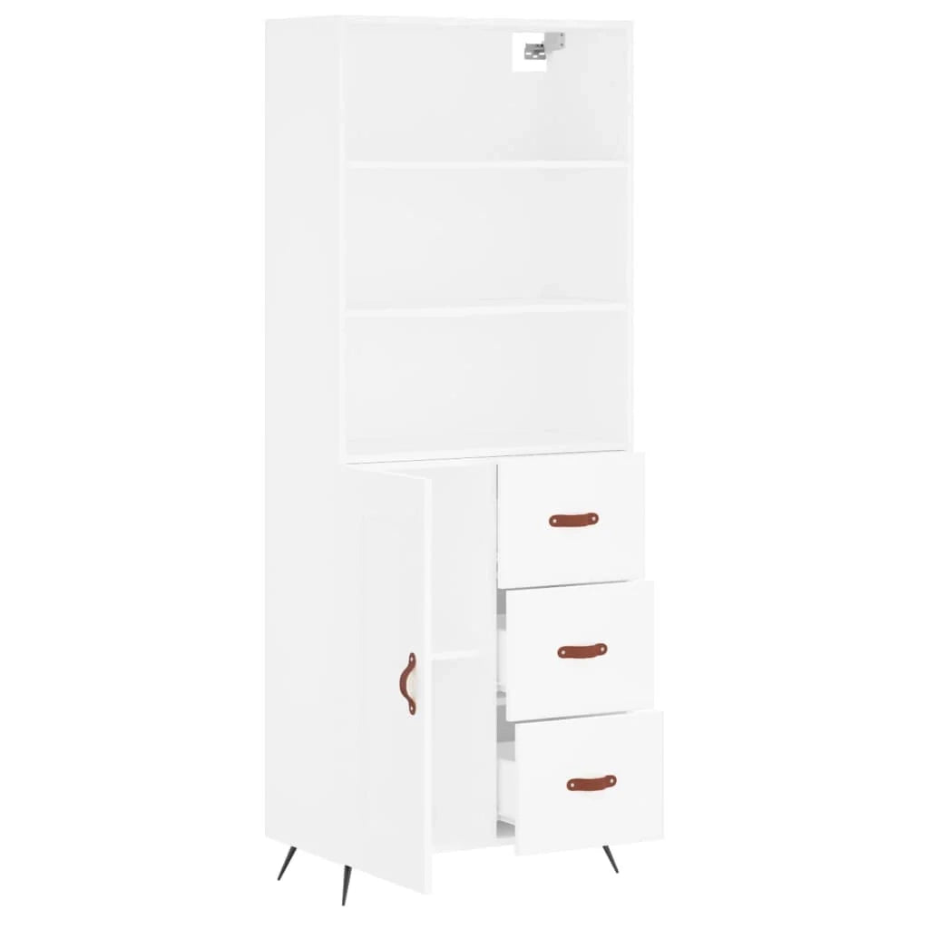 Buffet credenza cassettiera armadio mobile contenitore organizer cucina soggiorno salotto alto 69,5 x 34 x 180 cm legno ingegnerizzato bianco 02_0032542