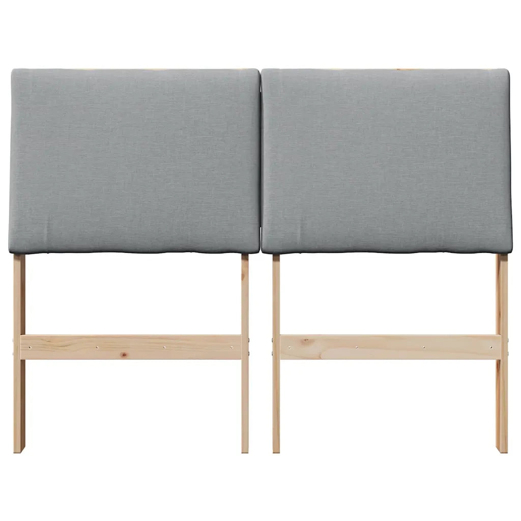 Testiera | Testata imbottita Grigio chiaro 135 cm Pino massello