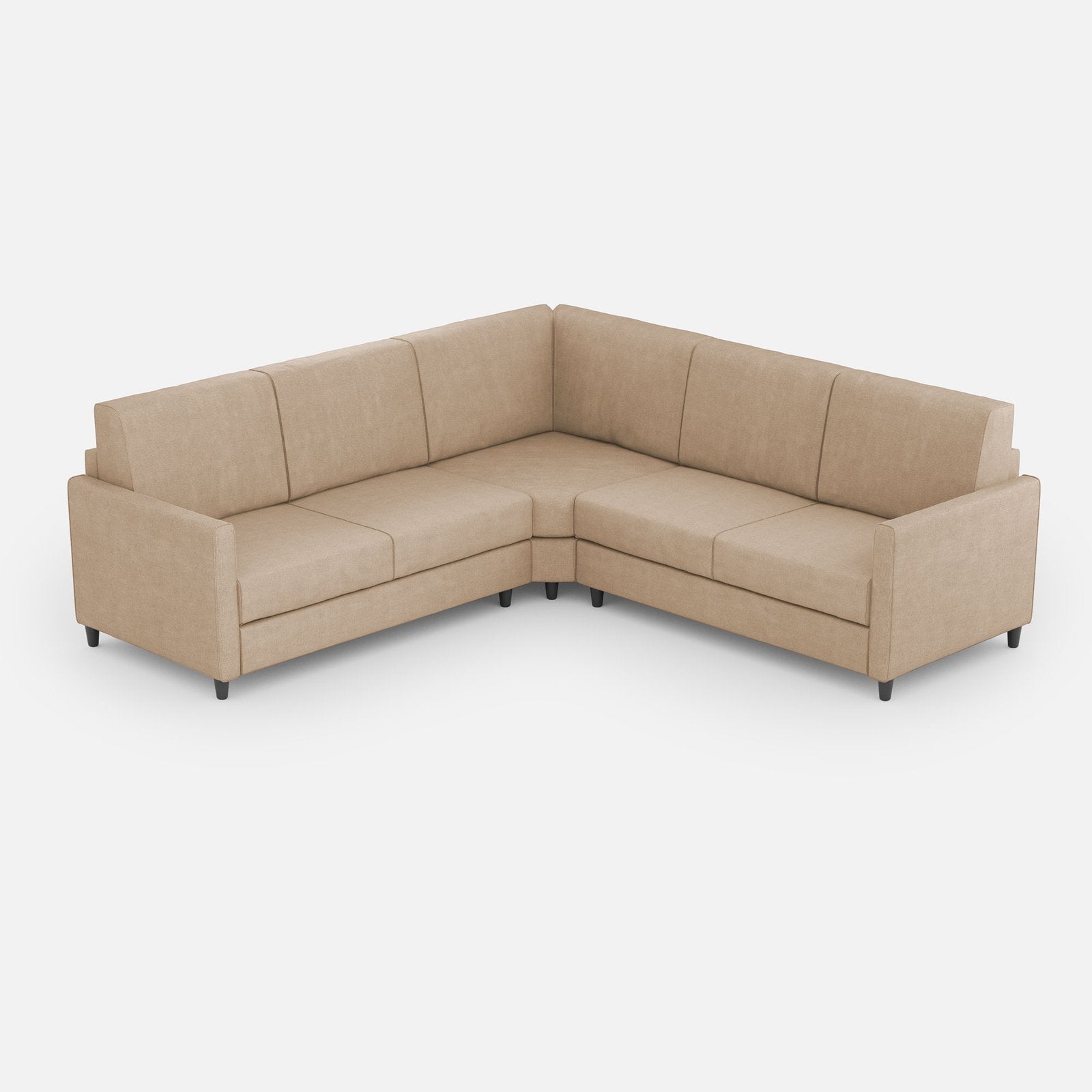 Divano Angolare Moderno in Tessuto - KARAY Colore: Beige, Dimensione: 221x221