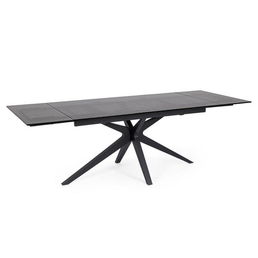 Tavolo da Pranzo Acciaio Nero Moderno Interno 160-240x90 - AIRA