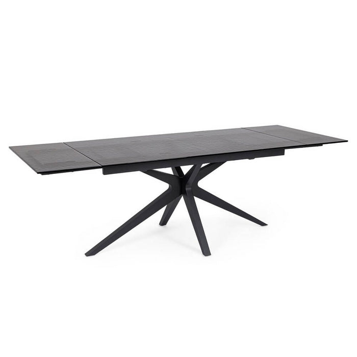 Tavolo da Pranzo Acciaio Nero Moderno Interno 160-240x90 - AIRA