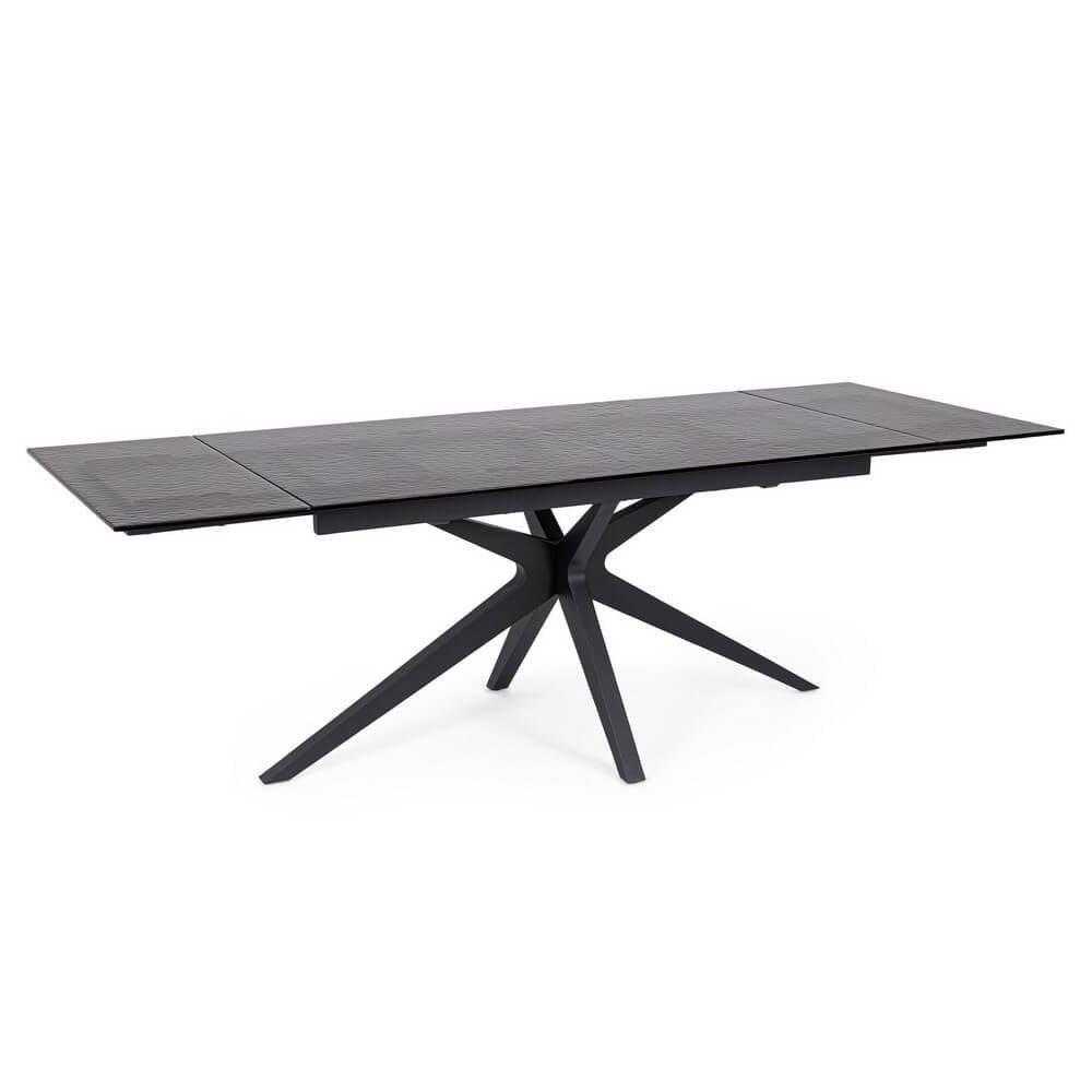 Tavolo da Pranzo Acciaio Nero Moderno Interno 160-240x90 - AIRA