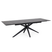 Tavolo da Pranzo Acciaio Nero Moderno Interno 160-240x90 - AIRA