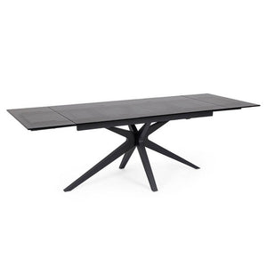 Tavolo da Pranzo Acciaio Nero Moderno Interno 160-240x90 - AIRA