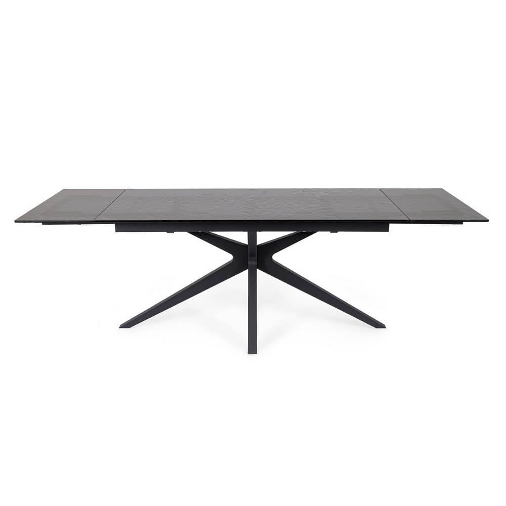 Tavolo da Pranzo Acciaio Nero Moderno Interno 160-240x90 - AIRA