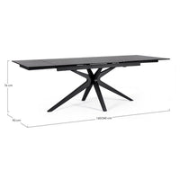 Tavolo da Pranzo Acciaio Nero Moderno Interno 160-240x90 - AIRA