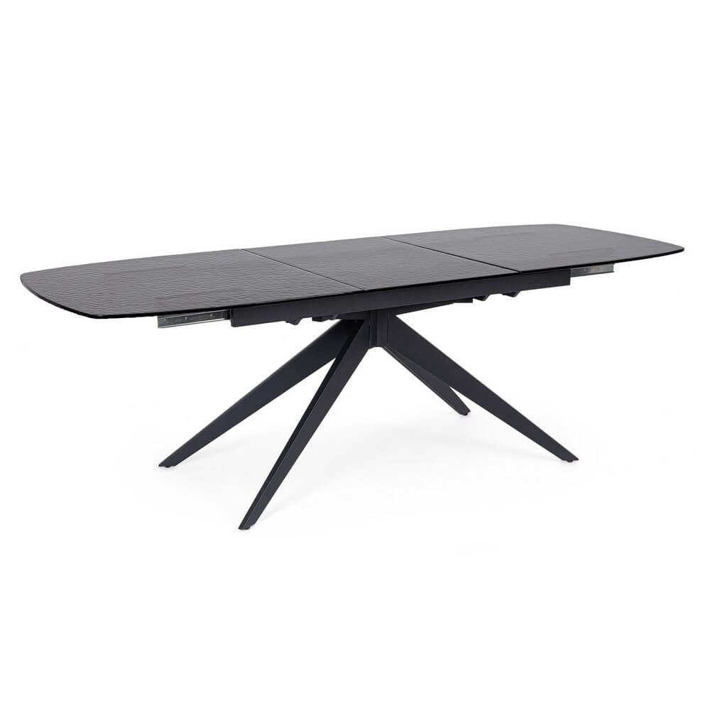 Tavolo da Pranzo Acciaio Nero Moderno Interno 180-240x90 - ANJA