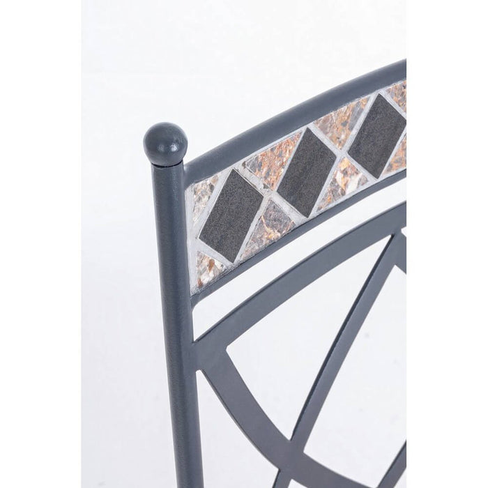 Set 4 Sedie con Braccioli Acciaio Antracite da Esterno - BERKLEY