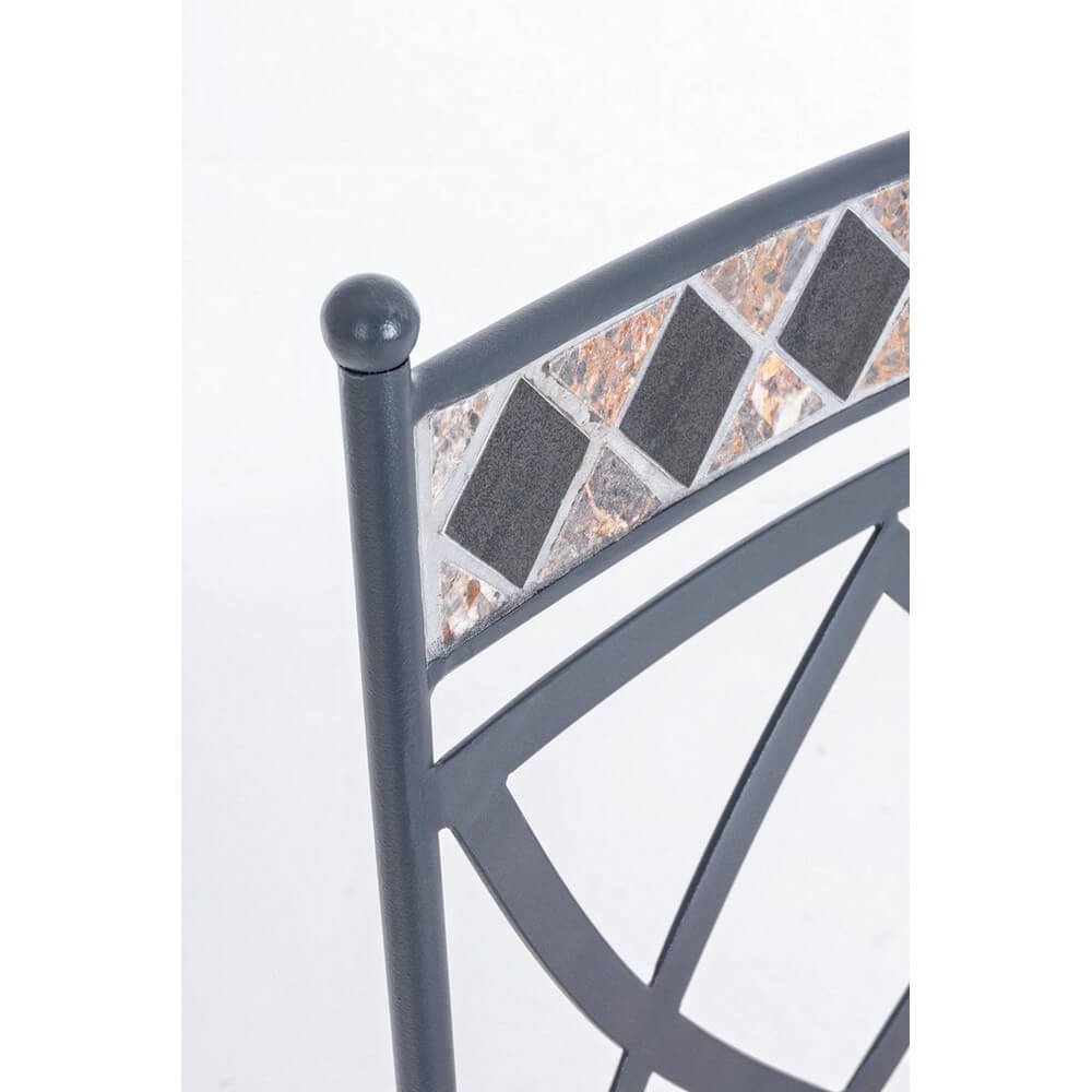 Set 4 Sedie con Braccioli Acciaio Antracite da Esterno - BERKLEY