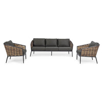 Salotto 3 Posti Alluminio Antracite Moderno da Esterno - MARIBELA