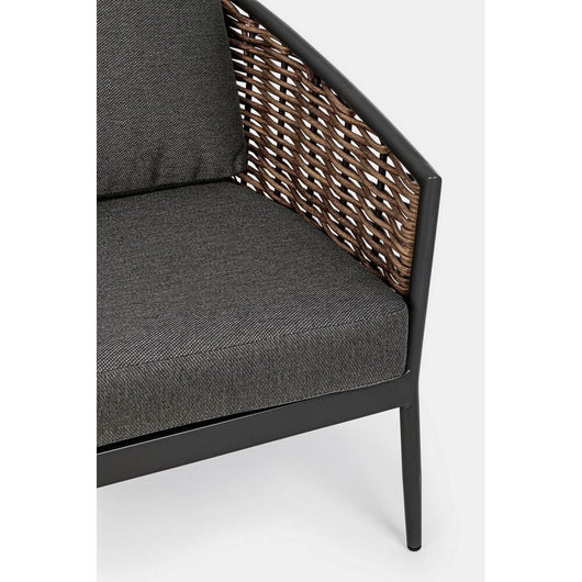 Salotto 3 Posti Alluminio Antracite Moderno da Esterno - MARIBELA