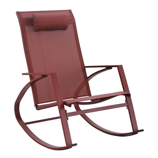 Poltrona a dondolo da esterno con poggiapiedi - DEMID