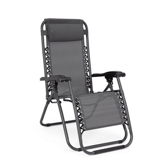 Set 2 Sdraio Acciaio Tortora Moderna da Esterno - SANTANA Colore: Antracite