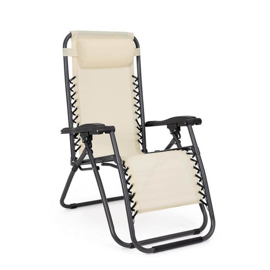 Set 2 Sdraio Acciaio Tortora Moderna da Esterno - SANTANA Colore: Tortora