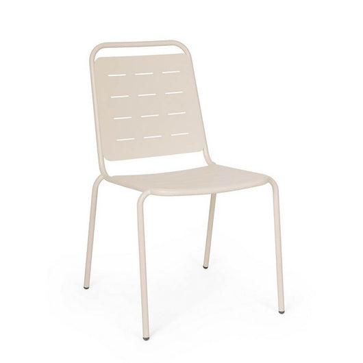 Set 6 Sedie Impilabili Acciaio Tortora Moderna da Esterno - YARA Colore: Tortora