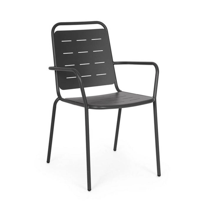 Sedia da esterno con braccioli (6 Pezzi) - YARA Colore: Antracite