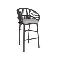 Sgabello da bar da esterno in alluminio con cuscini (4 Pezzi) - ODIVELAS Colore: Antracite