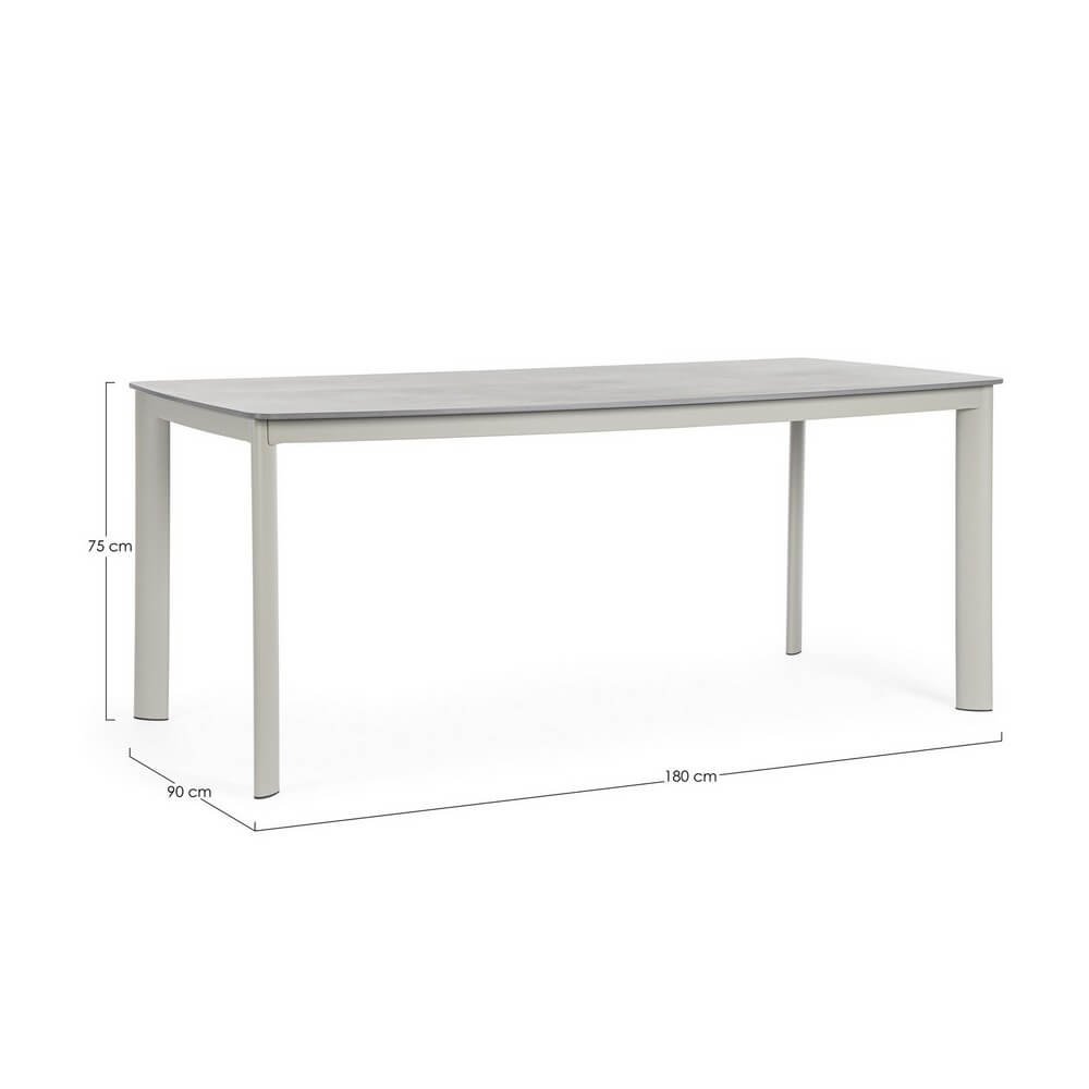 Tavolo da pranzo da esterno in alluminio 180x90 - ALCORA