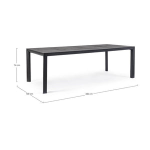 Tavolo da esterno in alluminio 220x100 - MASON