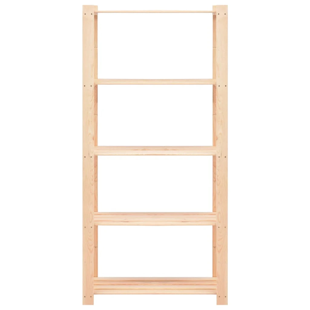 Scaffale portaoggetti a 5 ripiani 80 x 38 x 170 cm pino massiccio 250 kg beige 02_0045713