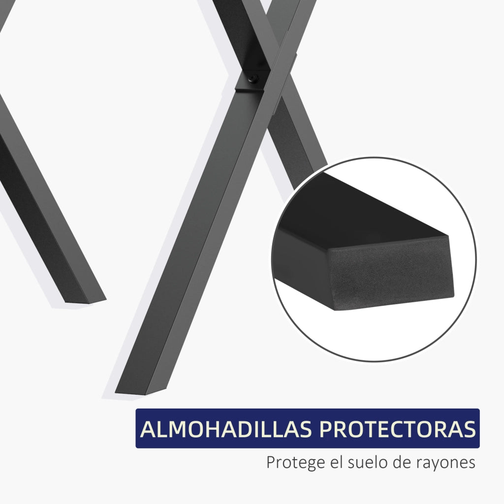 Piedi per Tavolo Industriali in Acciaio Nero ¨C zephmum ¨C 80x72 cm
