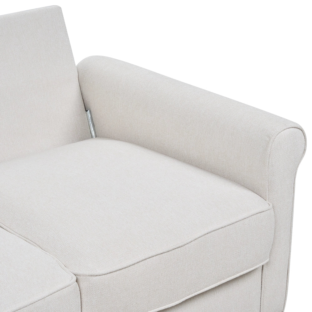 Divano tessuto beige chiaro Struttura In Legno Molle Insacchettate Soggiorno 2 Posti
