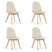 Sedia Valora NUUC in velluto beige, design ergonomico x4