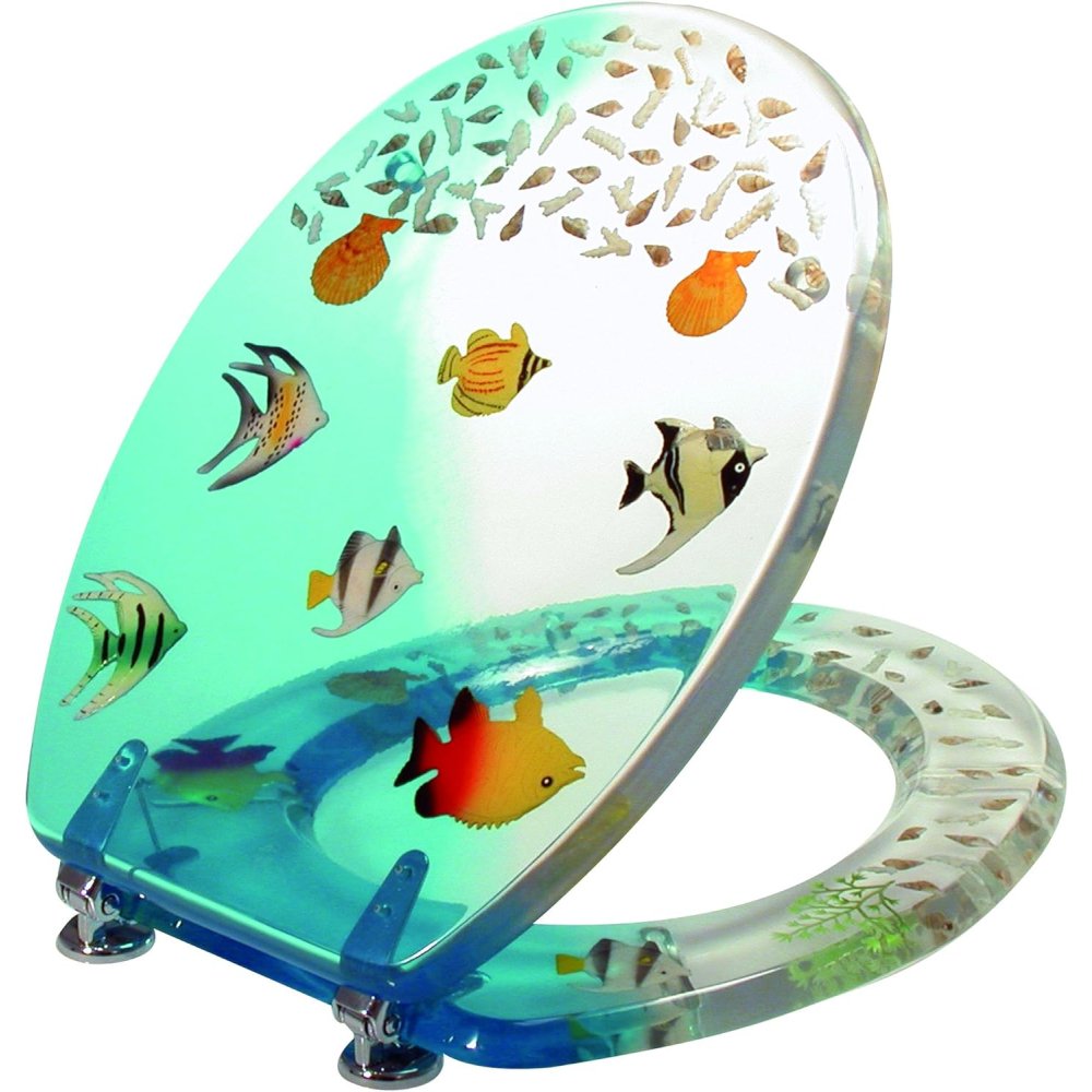 Saniplast wonderfish sedile wc, resina poliestere, multicolore,