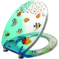 Saniplast wonderfish sedile wc, resina poliestere, multicolore,