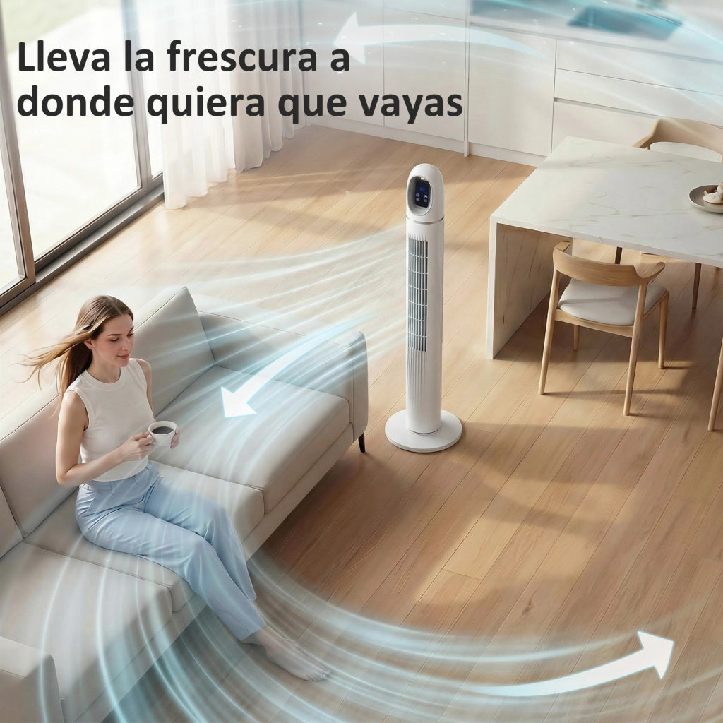 Ventilatore a Torre con Telecomando 3 Velocit¨¤ 3 Modalit¨¤ Timer 24H Oscillazione 70¡ã Display LED ¨C zephmum ¨C Bianco