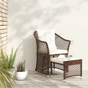 Set Divani da Giardino 2 pz con Cuscini in Polyrattan Marrone 319686