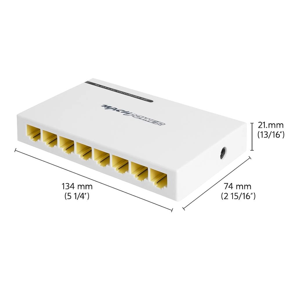 Mach power switch gigabit ethernet desktop non gestito per rete domestica e ufficio *** numero posti 8 porte, confezi...