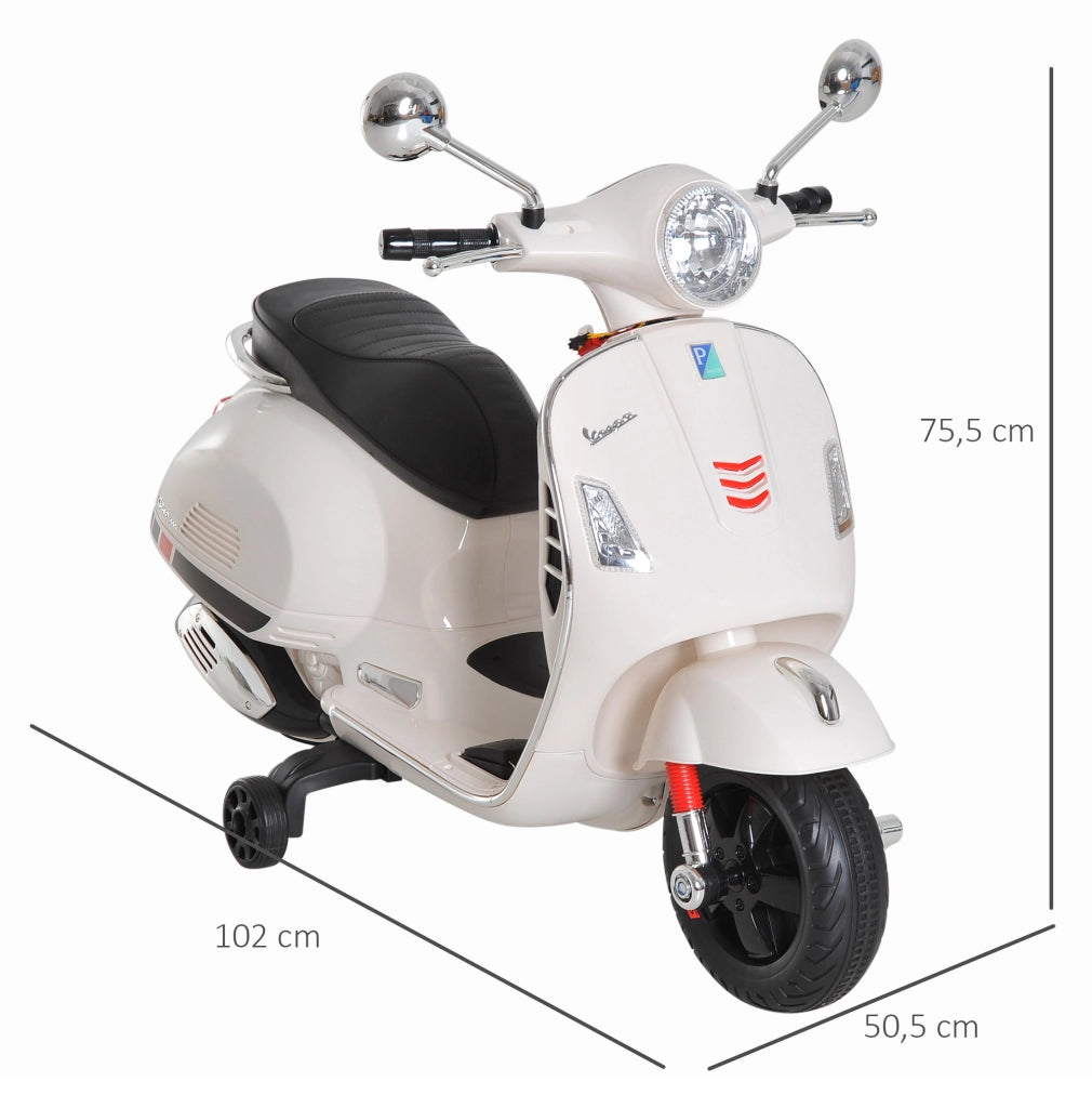 Scooter Elettrico Vespa per Bambini ¨C zephmum ¨C Bianco 102x51x76 cm