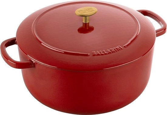 Padella in ghisa verniciata a cerniera 28 cm 7,0 l rosso