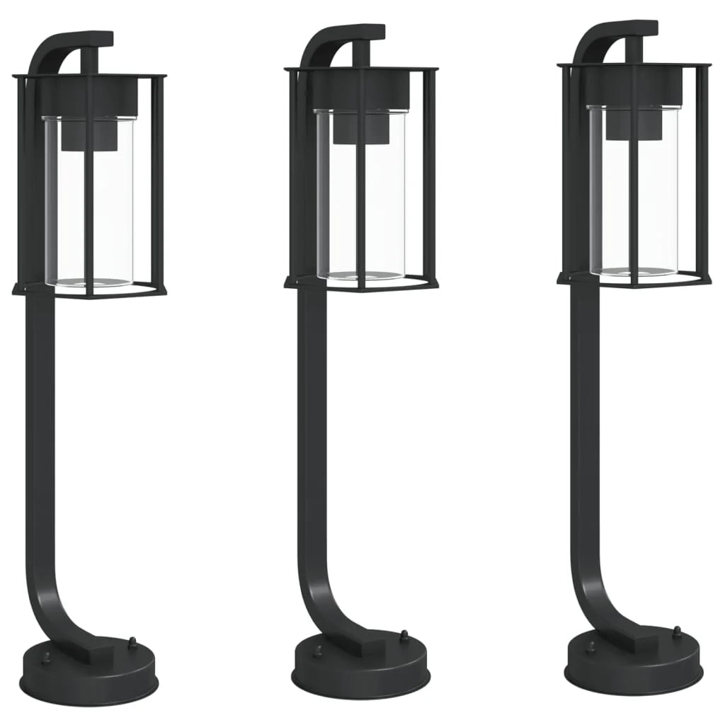 Lampade da terra per esterni 3 pezzi 60 cm acciaio inox nero 02_0042552