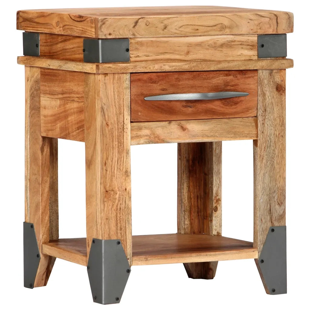 Comodino 40x30x51 cm in Legno Massello di Acacia 282749