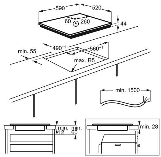 Electrolux LIL61443C Nero Da incasso 60 cm Piano cottura a induzione 4 Fornello(i)