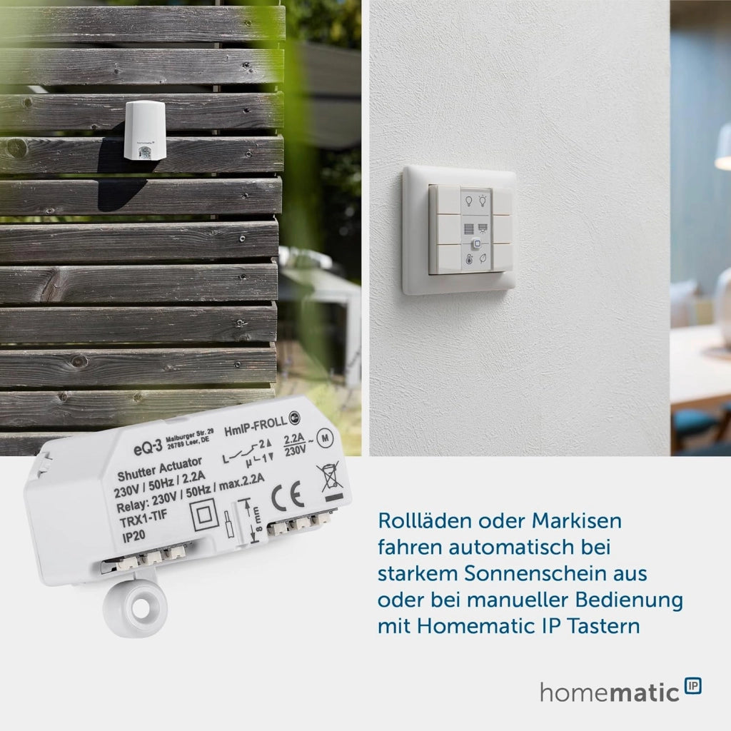 Homematic IP Smart Home Rollladenaktor – Unterputz, Digitale Steuerung für 1 Rollläden per App, Alexa & Google Assistant, elektrische Rolladen smart nachrüsten, 151347A0