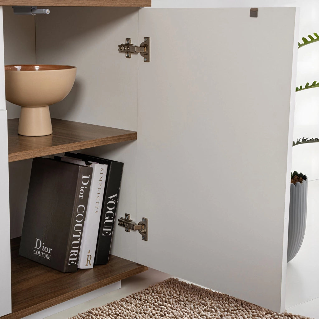Credenza in legno "Arista" - 180 x 44 x 75 cm - Bianco
