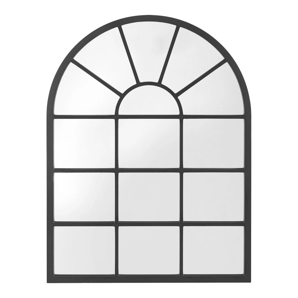 Specchio da Parete Villalago Forma Arcuata 80 x 60 cm Nero [en.casa]
