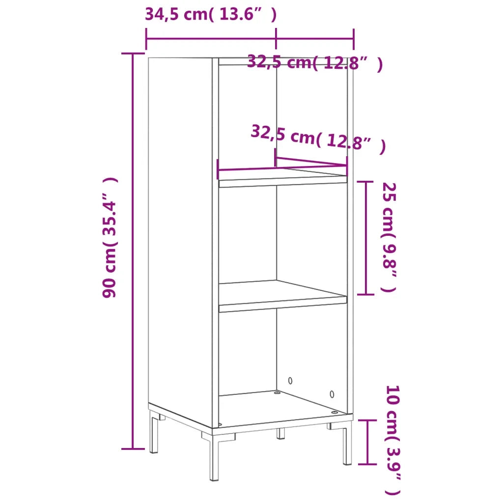 Credenza | Madia | Buffet da pranzo | Armadio da pranzo Bianca 34,5x32,5x90 cm in Legno Multistrato