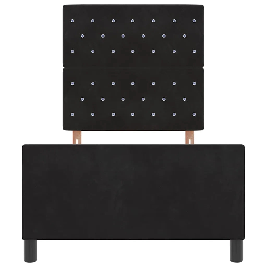 Letto a molle con testiera Nero 90 x 200 cm Velluto 3344851