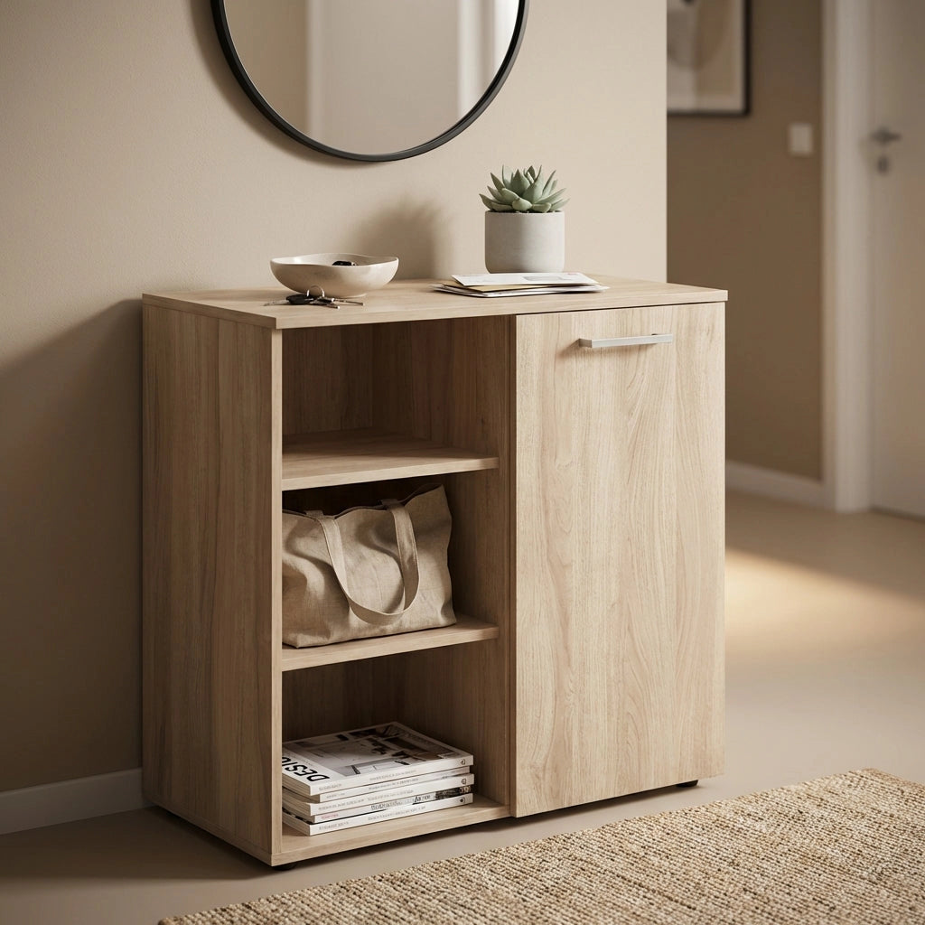 Mobile Ingresso Moderno Salvaspazio in Legno Composito cm 68x35x87 - LOUIS